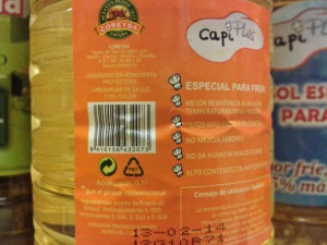 Ingredientes del aceite de girasol Capiplus con aditivos