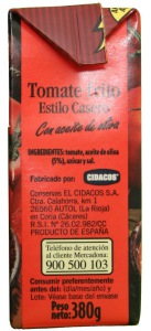 Tomate frito Cidacos estilo casero no contiene aditivos