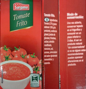 Tomate frito Sargona de Lidl contiene potenciador del sabor