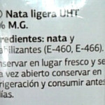 Ingredientes nata Día