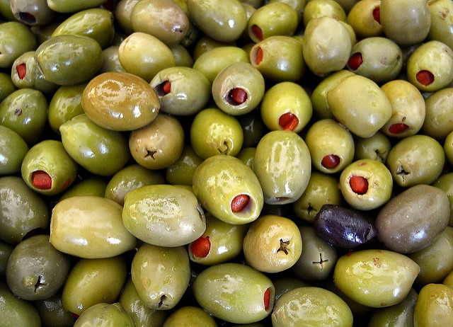 Aceitunas rellenas con sabor a glutamato